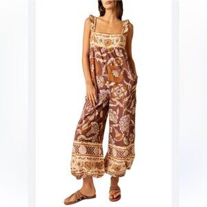 Free People Bali Albright Floral Cotton Jumpsuit